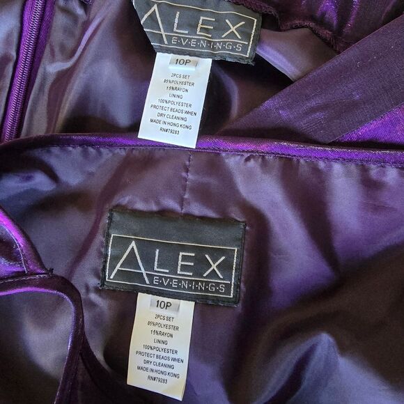 ALEX EVENINGS Women's Two Piece Set Violet Purple Sz 10P Embellished Gothic Y2k - Picture 13 of 13